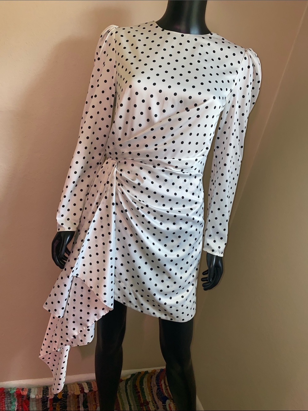 KEEPSAKE White and Black Polka Dot Mini Dress